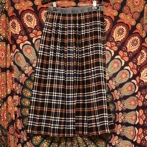 Paul & Joe Plaid Pleated Midi Skirt